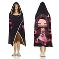 thumbnail image 3 of Demon Slayer Wearable Blanket Cloak Arctic Velvet Hooded Blanket Soft Fuzzy Hoodie Blanket Cape for Adults Kids 50"x60", 3 of 8
