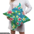 thumbnail image 5 of Ambesonne Colorful Fabric by the Yard Upholstery, Pastel Hibiscus Blossoms, 1 Yard, Teal Multicolor, 5 of 5