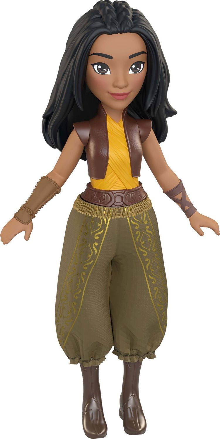 Disney Princess Raya Posable Small Doll in Shiny Outfit with Removable Pants, Inspired by Movie