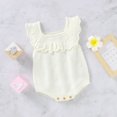 thumbnail image 2 of Baby Bodysuits Clothes Casual Solid Sleeveless Knit Newborn Infant Kids Girls Onesie 0-18m Toddler One Pieces Jumpsuits Outfits, 2 of 5