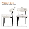 thumbnail image 6 of Boucle Upholstered Dining Chairs with Curved Backrest & Metal Legs Set of 2, Beige, 6 of 6
