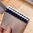 thumbnail image 4 of Pitillera de acero inoxidable plateada, tamaño gigante de 84 mm con capacidad para 20 cigarrillos de tamaño normal, 4 of 5