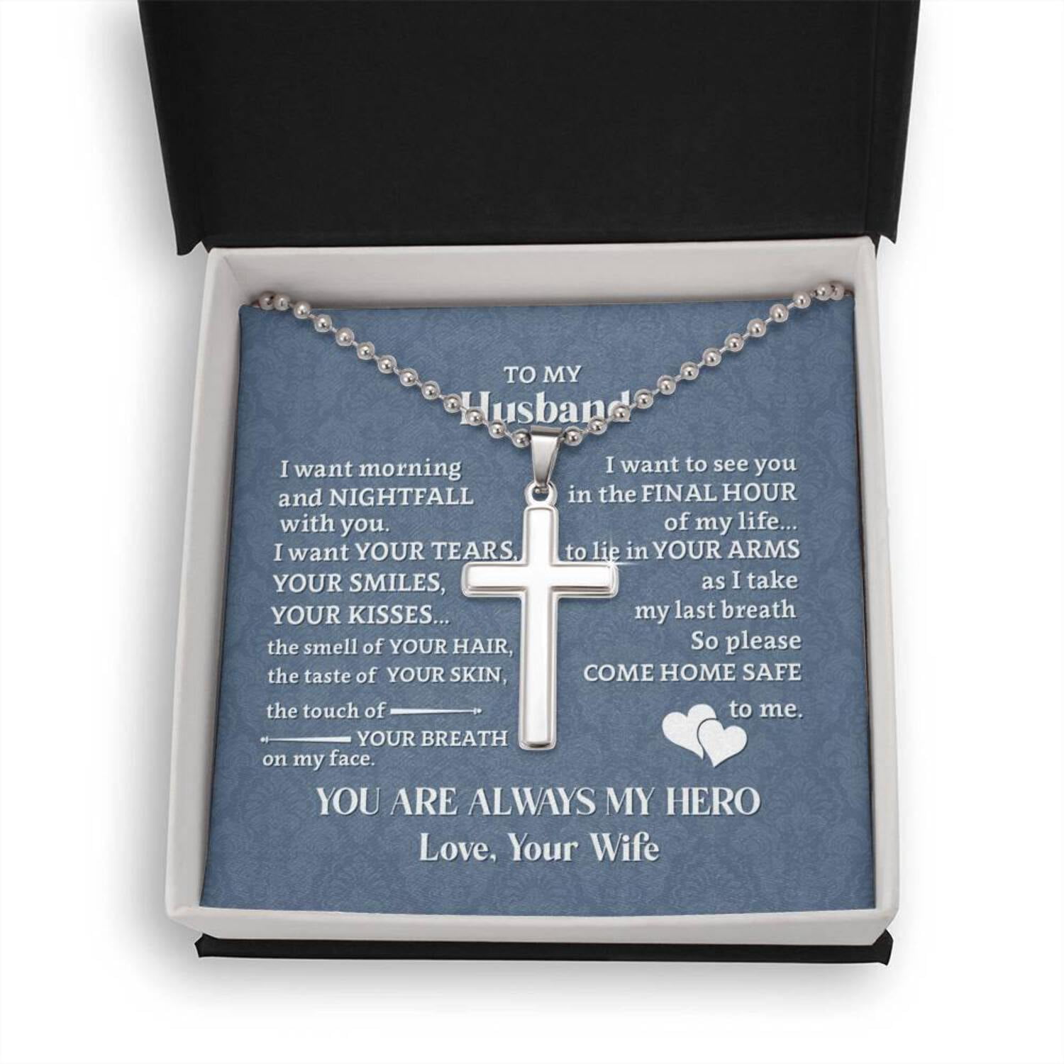 Cross Pendant Necklace To My Man 
