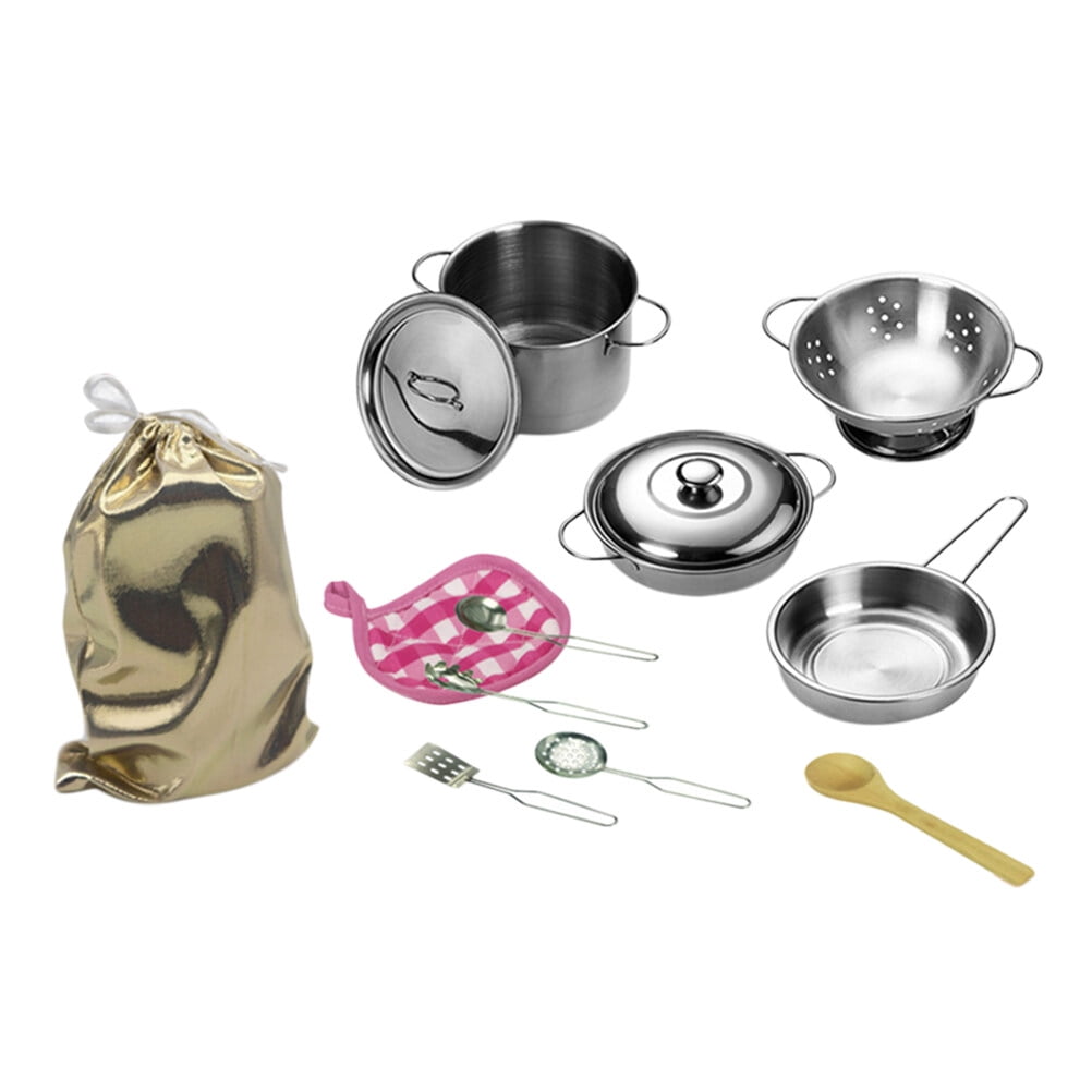 12pcs Play Pots and Pans Toys for Kids Kitchen Playset Pretend Cookware