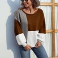 thumbnail image 4 of Suéter casual de manga larga con cuello redondo de manga larga para mujer Pompotops hdfakjf10412, 4 of 6