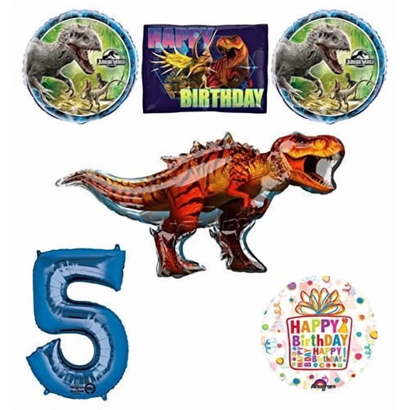 Jurassic World Dinosaur 5th Birthday Party Supplies and Balloon Decorations