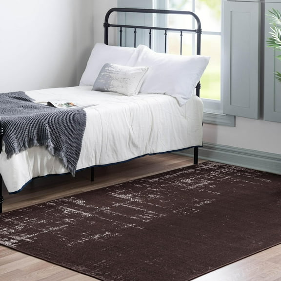 Unique Loom Valencia Collection Area Rug - Seville (9' x 12' Rectangle Charcoal/Ivory)