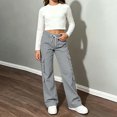 thumbnail image 6 of ZBSOKO Girls Cargo Pants Wide Leg Elastic Waist Utility Pant with Multi Pockets Straight Leg Casual Outdoor Trousers Sizes 5-15 Years, 6 of 7