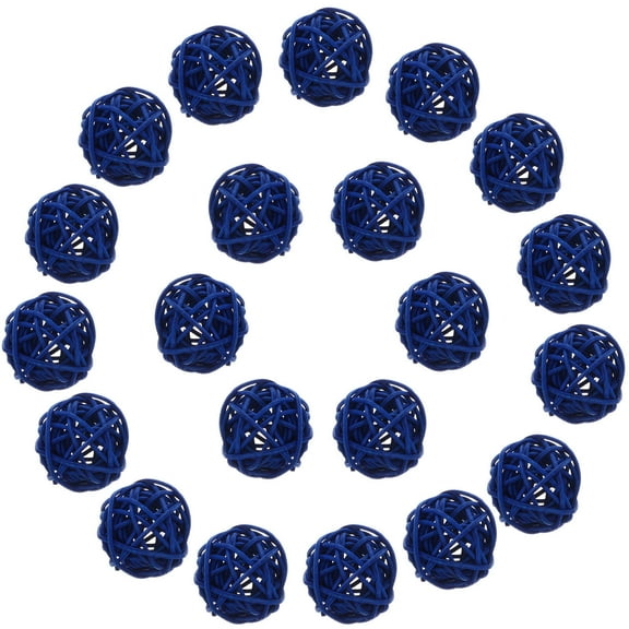 Blue Rattan Balls for Home Decoration and Safe Material 20pcs Photo Props DIY Decorative