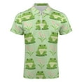 thumbnail image 4 of Frog Seamless Pattern Men Zipper T-shirt Summer Casual Short Sleeve T-shirt Top, 4 of 7