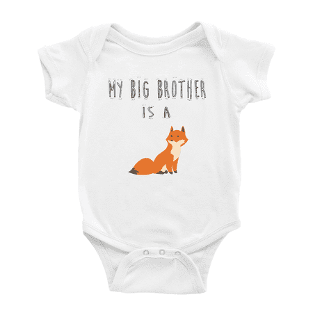 

My Big Brother Is A Fox Funny Baby Clothing Bodysuits Boy Girl