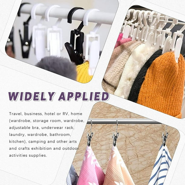IGUOHAO 25Pcs Laundry Hook with Clips Kit Stainless Steel Hanging Hooks Clips Hanger Clips and Plastic Dual Ended Laundry Hooks Clothes Pins Swivel Hanging Clips for Jeans Hats Tall Boots Towels Walma...