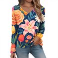 thumbnail image 3 of IMENGL Womens Long Sleeve Top Basic Fashion Spring Summer d V Neck Loose Casual Long Sleeve Shirts for Women,M-XXXL, 3 of 7
