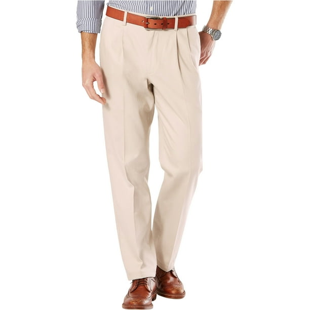 Dockers Pantalones chinos para hombre elasticos plisados color beige 38 W x 30 L Dockers chino Walmart en linea