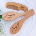 thumbnail image 1 of Baby Hair Brush Set Forever Personalized Wooden 3pcs, 1 of 6