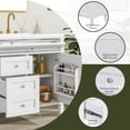 thumbnail image 4 of 36'' Bathroom Vanity with Top Sink, Bathroom Sink Vanity with Adjustable Cabinet and Open Shelf, Modern Bathroom Storage Cabinet with 2 Drawers and a Tip-out Drawer, White, 4 of 30