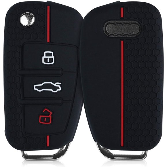 kwmobile Key Cover Compatible with Audi - Black/Red