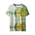 thumbnail image 4 of Taylonsss Women's Vintage Gradient Printed Round Neck Short Sleeve T-Shirt Casual Sports Top for Fitness and Daily Wear Comfortable Stretch Breathable Fabric for Spring Summer, 4 of 9