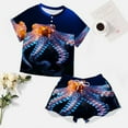 thumbnail image 4 of Octopus in The Mysterious Ocean Pajama Set for Women 2 Piece Sleepwear Loungewear Short Sleeve, 4 of 7