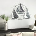 thumbnail image 4 of Homebeez Metal Sailboat Wall Decor, 3D Nautical Ship Wall Sculptures, Metal Sailing Boat Coastal Decor School Home Hotel Living Room Bedroom Dining Room, 4 of 5