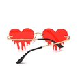 thumbnail image 2 of Gafas de sol con forma de corazón y llamas rojas para mujer y hombre, gafas de fiesta sin montura con diseño de corazón y llamas derretidas para disfraz de Halloween, 2 of 5