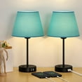 thumbnail image 3 of Table Lamps Set of 2 - Modern Bedside Lamps with Dual USB Charging Ports, Perfect for Bedroom, Living Room, Study, 3 of 19