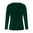 thumbnail image 4 of XAOFW Women'S T-Shirts Female Velvet V Neck Long Sleeve Solid Color Soft Breathable Holiday Vacation Tee, 4 of 4