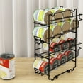 thumbnail image 3 of 2 Pack Soda Can Storage Rack Stackable Beverage Can Organizer Non-slip Can Dispenser Holder Space Saving Water Bottle Beverage Bins Shelf for Refrigerator Cabinet Pantry, 3 of 11