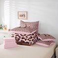 thumbnail image 6 of meiyoeat Girls Personalized Monogrammed B 7-Piece Twin Bedding,Pink Leopard Print Bow Tie Bedding Comforter Set,Pink Reversible, 6 of 7