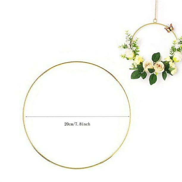 Carro metálico rodante, lámpara de mesa de madera, anillo de encaje DIY, anillos metálicos móviles para colgar en la pared, guirnalda decorativa para bodas, dorado, anillo decorativo grande,