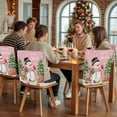 thumbnail image 5 of Winter Winter Snowman Chair Covers Set of 6 Merry Christmas Xmas Tree Elk Pink Bottom Chair Back Covers Stretch Removable Washable Slipcovers Protector for Dining Room Kitchen Party Decor, 5 of 5