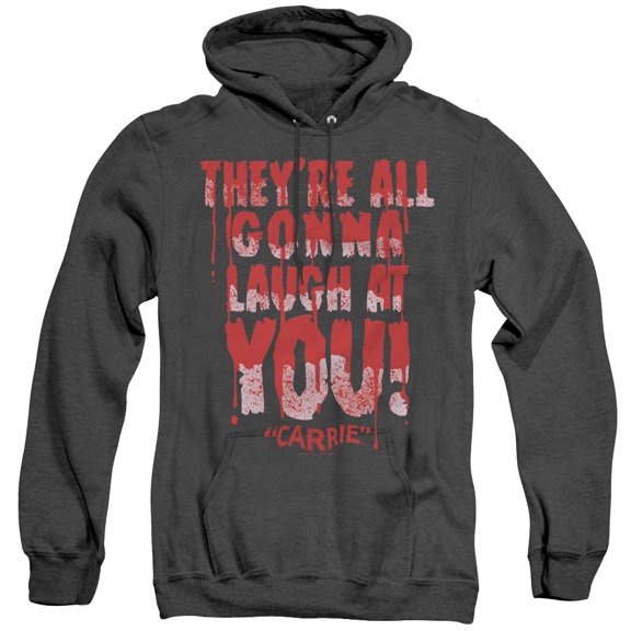 Carrie Laugh At You Adult Heather Hoodie Sweatshirt Black