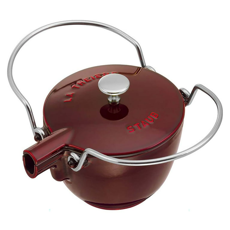 Staub Cast Iron 1-qt Round Tea Kettle - Grenadine