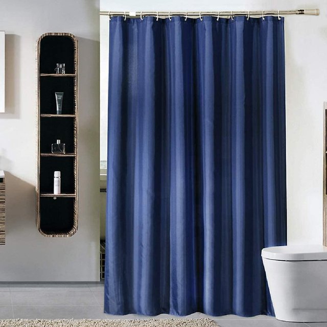 Cortinas de ducha impermeables con ganchos Cortinas de ducha fáciles de limpiar para baño 180 X 200 cm Azul