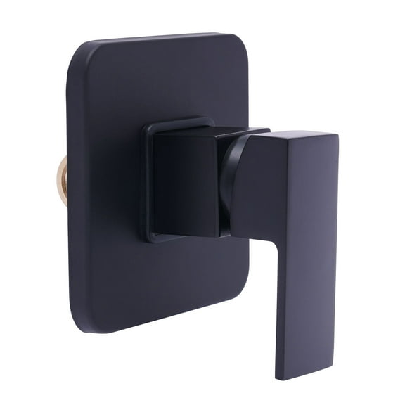 Wall Mount Shower Valves Bathroom Copper Faucet, Shower Rough-In Valve Trim Kit Single Handle Tub Shower Valve Mixer (Black)