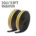 thumbnail image 1 of 2 Rolls Weather Stripping All-Climate D-Type Strip Reliable Self-Adhesive Foam Seal Strip for Doors Windows Sound Insulation Gray, 1 of 9