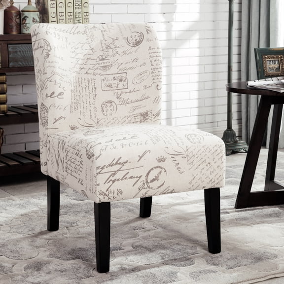 Newboti Furniture Capa English Letter Print Fabric Armless Contemporary Accent Chair BN.8155