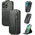 thumbnail image 1 of SaniMore for iPhone 14 Pro Max Magnetic Closure Top & Bottom Flip Wallet Case, Premium PU Leather Cover with Car Mount Card Slot & Adjustable Kickstand Full Body Protective Shell, Black, 1 of 9