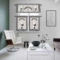 thumbnail image 6 of Easter Rabbit Silhouette Curtain Tier and Valance Set 3 Piece, Retro Linen Black White Buffalo Plaid 3-inch Rod Pocket Window Tier Curtains Valance for Kitchen Living Room, 6 of 9