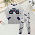 thumbnail image 2 of TOWED22 Toddler Baby Boy Fall Winter Clothes 2 Piece Graphic Long Sleeve Sweatshirt Tops + Casual Pants Outfit Set Clothing(Grey,2-3 Y), 2 of 9