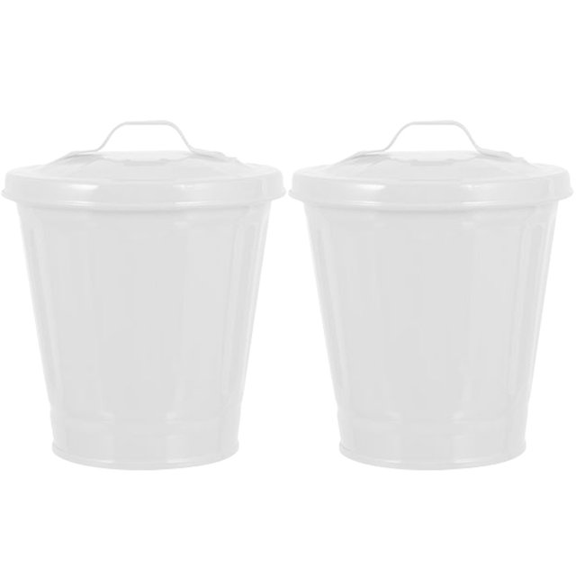 Shisuyan 2pcs Small Trash Can Desktop Garbage Bin Multipurpose Storage Buckets Garbage Containers