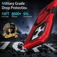 thumbnail image 4 of Cowithday iPhone 14 Pro Case with Magnetic Ring Stand, [Magnetic Ring Holder] [Military Drop Protection] [Non-Slip Grip] Shockproof Soft Edge Phone Case Cover for iPhone 14 Pro 6.1" 2022, Red, 4 of 13