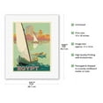 thumbnail image 2 of Egypt - Sailboats on the The Nile River - Vintage Travel Poster by H. Hashim c.1930s - Fine Art Rolled Canvas Print 11in x 14in, 2 of 4