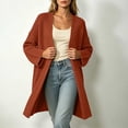 thumbnail image 5 of Otvok Open Front Knit Outerwear, Women Textured Rib Knit Drop Shoulder Long Sleeve Mid Length Loose Sweater Cardigan, 5 of 7