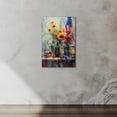 thumbnail image 2 of Farmhouse Flower Picture Canvas Wall Art, American Flag Flowers Mason Jars Pictures Prints, Retro Floral Botanical Paintings Wall Decor for Living Room Bedroom Bathroom Kitchen Artwork 12x18 Inch, 2 of 7