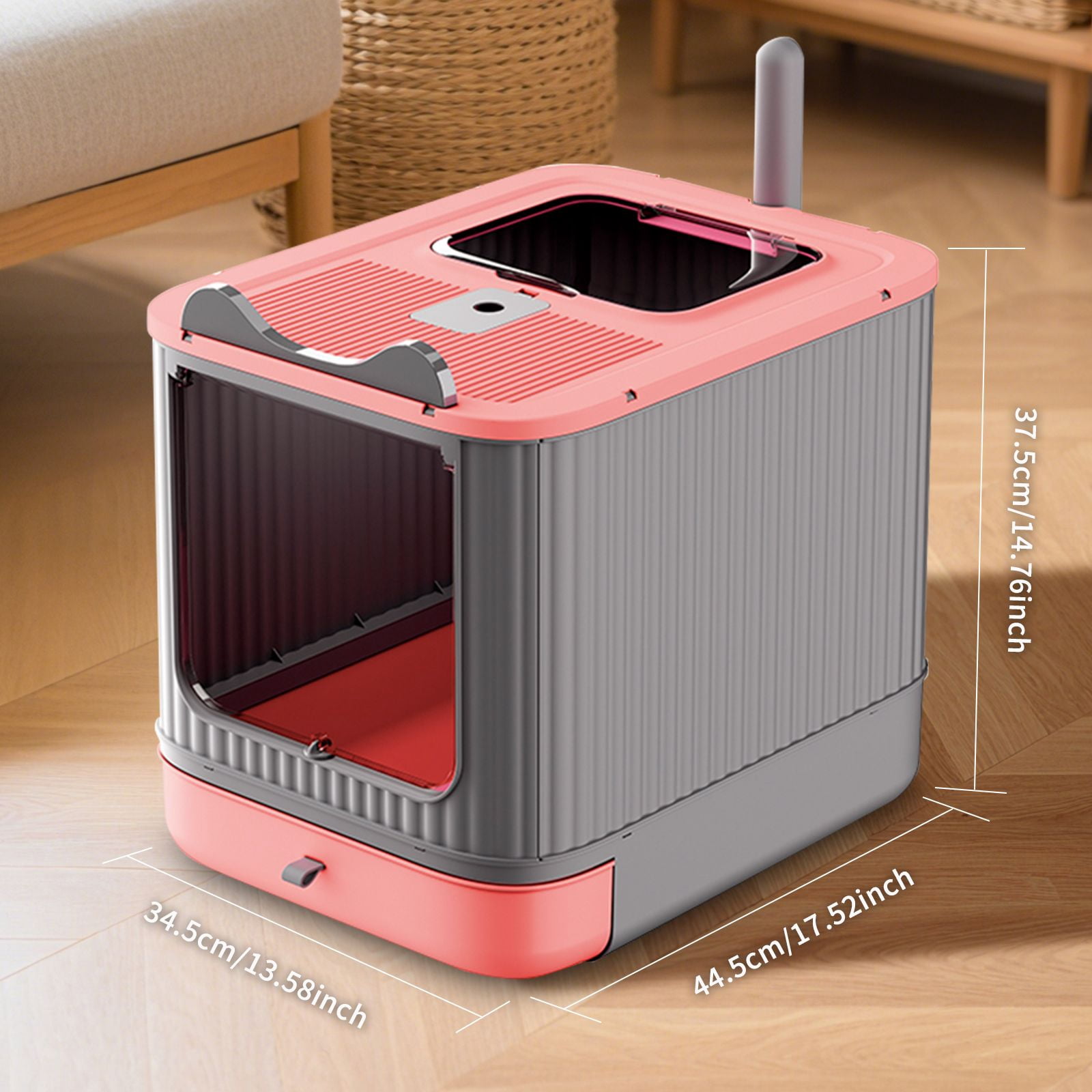 Drawer Style Cat Litter Box, Foldable Collapsible Design