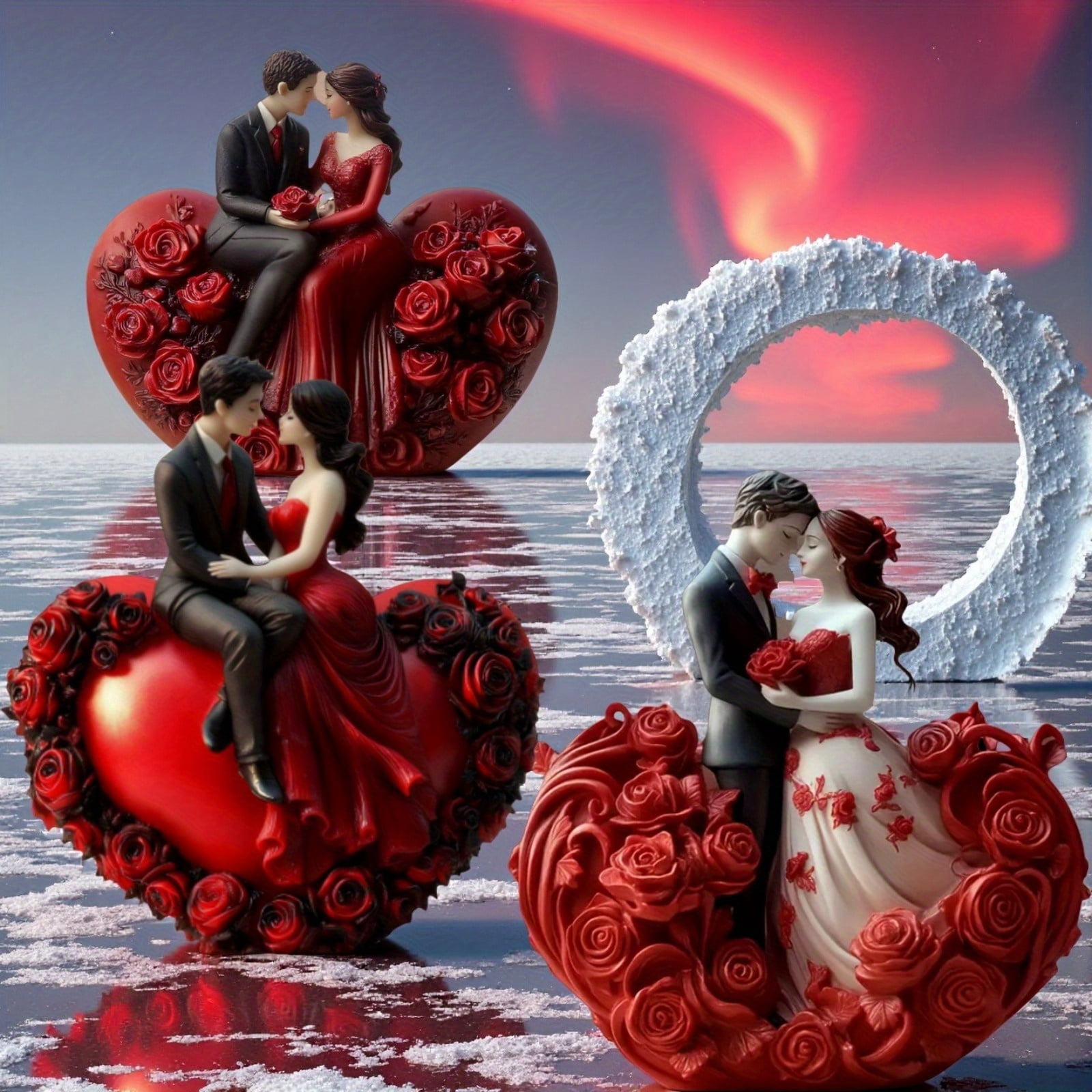 3Pcs Couple Silhouette Mold Set, epoxy resin molds, Ideal for Wedding Candle & Resin Crafts