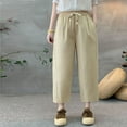 thumbnail image 4 of Annhoo Womens Loose Pants Wide Leg Solid Color Drawstring Trouser with Pocket Spring Summer Clothes, 4 of 4