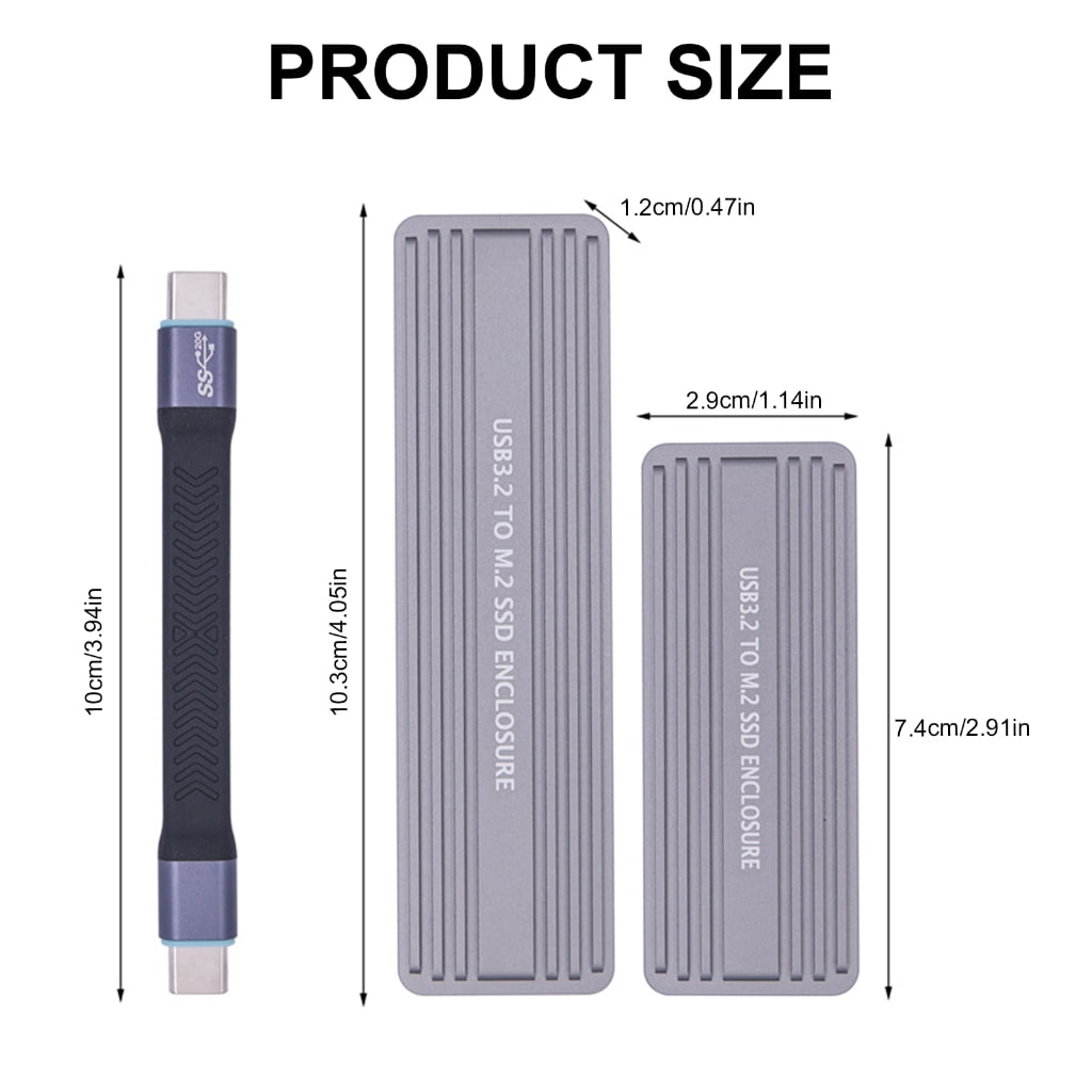 Zeiwohndc High Performances NVMe to USB C 3.2 GEN2X2 Enclosure for M Key/B+M Key SSDs
