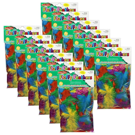 Charles Leonard Creative Arts Turkey Feathers, Hot Colors, 14 Grams Per Pack, 12 Packs